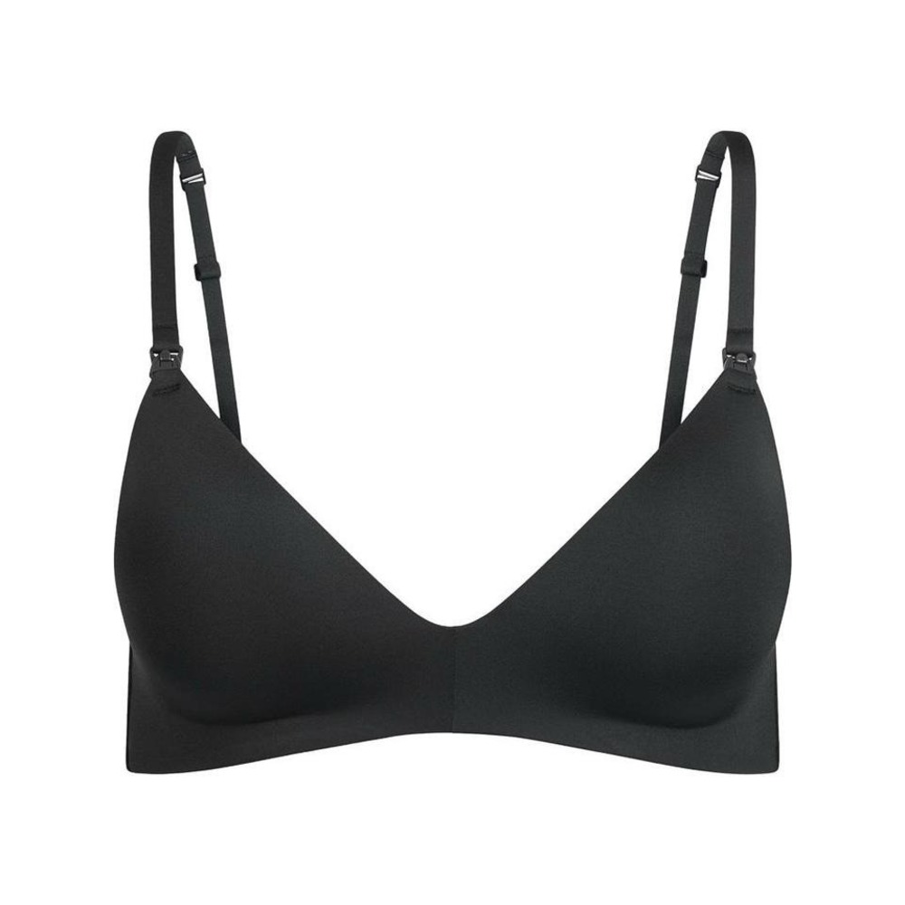 Skims Wireless Form Maternity T-Shirt Demi Nursing Bra Onyx Black 38DDDD NWT